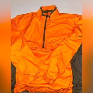 Nike Golf 1/4 Zip Pullover Orange Gray Jacket Medium EUC 
Pockets
Hood
ZIP